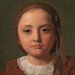 En lille Pige, Elise Købke, med en Kop foran sig (1850)